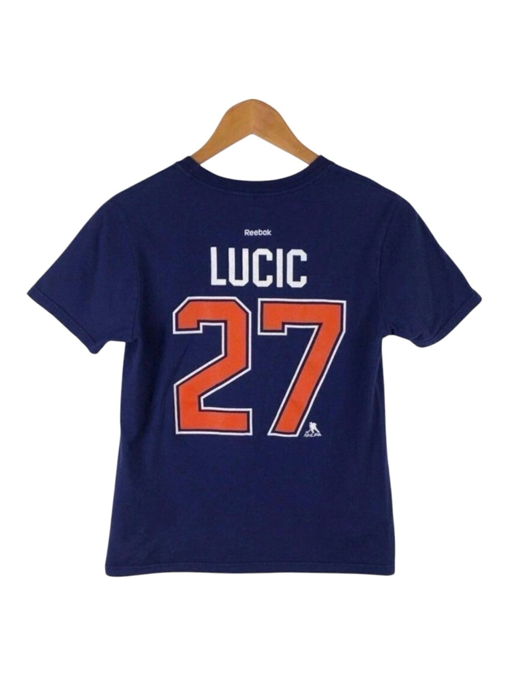 Milan Lucic #27 Edmonton Oilers Reebok NHL Youth T-Shirt Blue Size 10